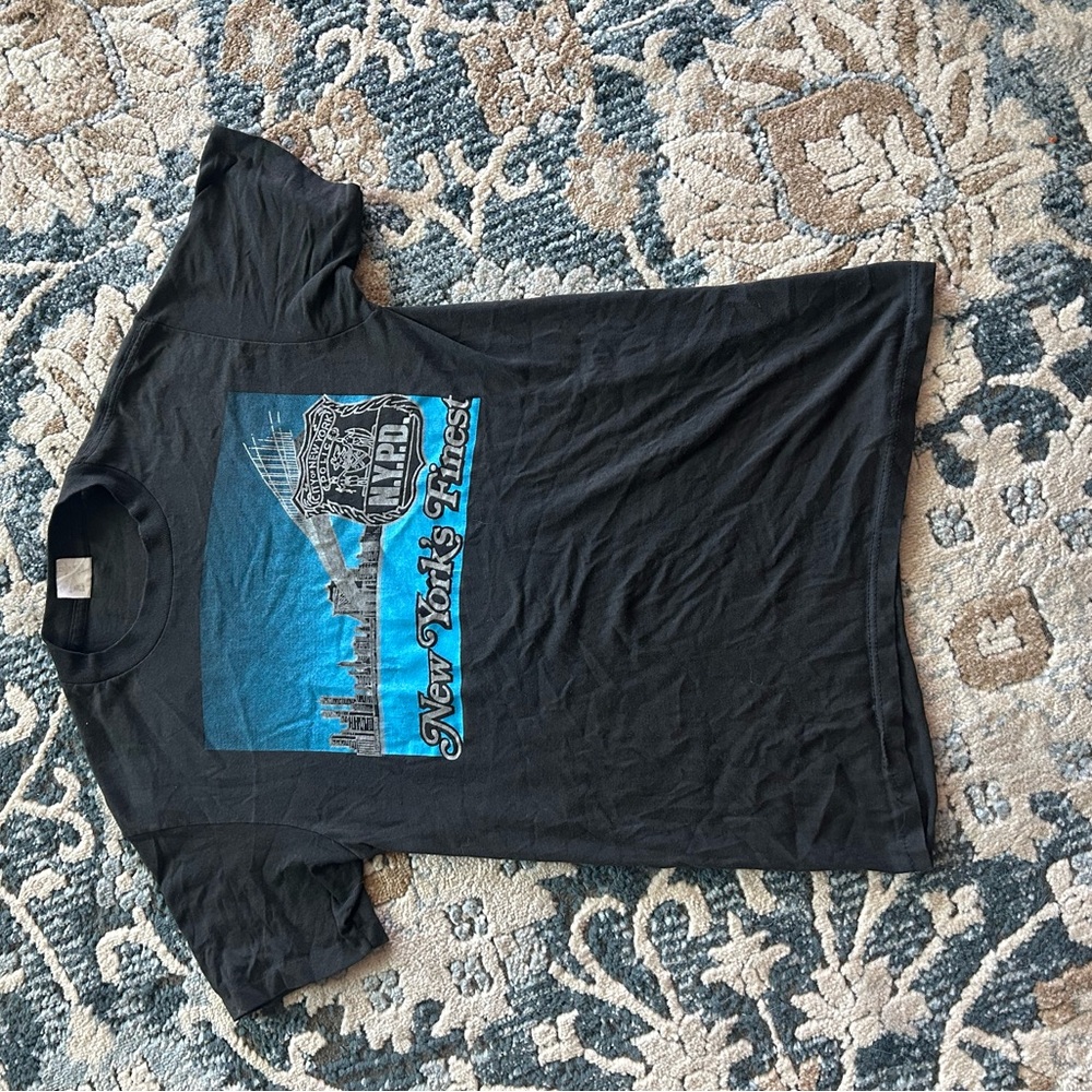 Source Unknown Black and Blue Graphic Tee